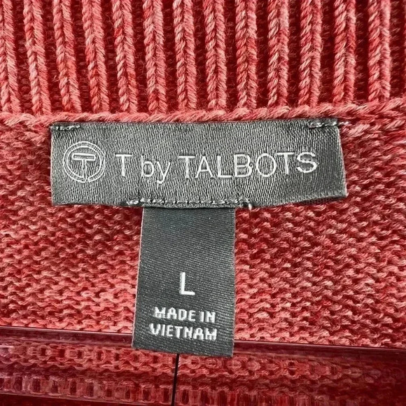 T by Talbots L Womens Sweater Orange Pink Ombre Striped Feminine Costal NWT - Picture 6 of 9